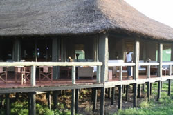 Dining is in the main house at Lake Masek