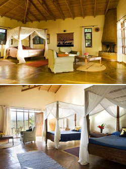 Double and twin rooms at Ngorongoro Farm House